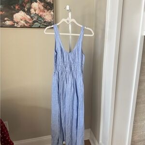 J. Crew Light Blue Smocked Waist Maxi Dress